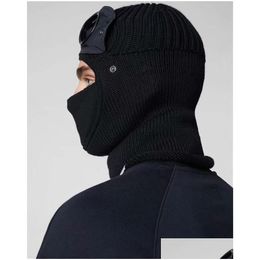 Tactical Hood Two Lens Windbreak Beanies Outdoor Cotton Knitted Men Mask Casual Male Skl Caps Hats Black Grey Army Green Drop Delivery Dhdu9