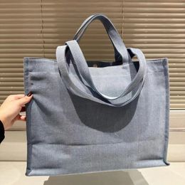 Studios denim shopping bag with large capacity tote bag double-sided color rendering playful and fun lightweight and easy to switch to summer style size 41CM