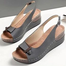 Stivali sandali sandali cunei retrò sandali cunei estate femminile da cucito casual donna scarpe comode sandalie