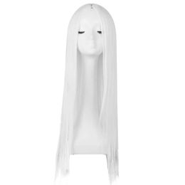 Cosplay Wigs Synthetic Wigs FeiShow Costume Wig Synthetic Heat Resistant Fiber Long Straight White Hair Halloween Carnival Cosplay Events Women Hairpi z240607