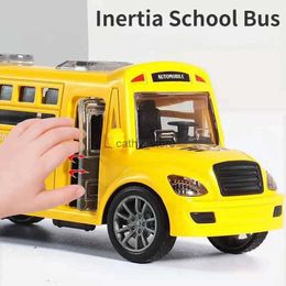 Diecast Model Cars School Bus Model Car For Children Toys Kids Educational Toy Cars Miniature Game Vehicle Inertia Wheel Boys Birthday GiftL2403