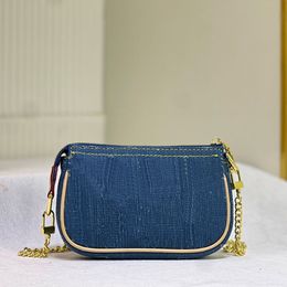 Cowboy Pochette Shoulder Bag Fashion Letters Zipper Closure Waist Bag Small Handbags Purse Designer Chain Shoulder Bags Blue Ipod Case