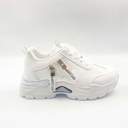 HBP Non-Brand Side zipper design small white shoes 2024 spring new student running shoes street photo casual solid color womens shoes