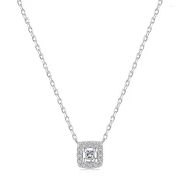 Chains Cross Border Selling S925 Sterling Silver Necklace With Diamond Pendant Small And Minimalist Design Stylish Texture