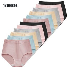 Women's Panties 12Pcs Cotton Women Plus Size Comfortable Underwear High Waist Abdominal Briefs Female Girl Postpartum Recovery Lingerie