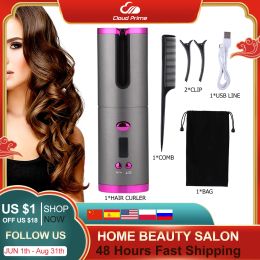 Irons Cordless Automatic Rotating Hair Curler iron Curling Irons Hair Styling Tools for Curls Waves LCD Display Ceramic rollers Curly