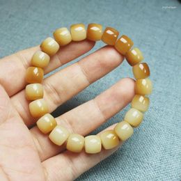 Strand Pliable Temperament Charcoal Milk Coffee Color Bodhi Root Bracelet Straight Cut