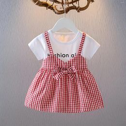 Girl Dresses 2024 Summer Baby Clothing Born Infant Girls Dress Patchwork Plaid Princess Toddler Kids Birthday Party Clothes