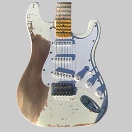 Relic Electric Guitar, Maple Groove Fingerboard, Chrome Hardware, White Pickguard, FREE Shipping