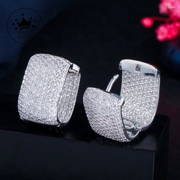 Hoop Earrings DRlove U Shaped Cubic Zirconia For Women Simple Fashion Design Bling Female Jewellery Drop Ship