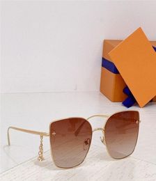 Cat Eye Shape Charm Sunglasses GoldBrown Shaded for Women Summer Sun Shades2292316
