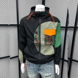 Men's Hoodies Sweatshirts New Trendyol Pocket Patchwork Hoodie Jackets Hip Hop Y2K Hooded Bombers Jacket Fashion Streetwear Coat Clothes 24318