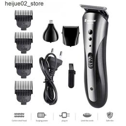 Electric Shavers Full 3-in-1 mens rechargeable hair clipper waterproof wireless electric shaver beard nose ear shaver hair accessories Q240318