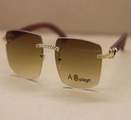 gold wood glasses frames Women Style Sunglasses T8300816 Samll Diamond Decoration high quality lenses glasses Size5418140mm9404155