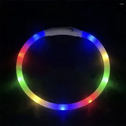 Dog Collars Puppy Flashing Collar Silicone Light Up USB Charging Safety Necklace Size Cuttable For Small Medium Large Dogs