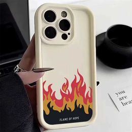 Cell Phone Cases Red flame silicone phone case suitable for iPhone 15 14 13 11 Pro Max XS Max X XR 7 8 14 15 Plus SE 2022 shock-absorbing silicone back cover J240418