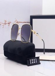 luxury 1221 women designer sunglasses mens square summer style for women eye glasses top quality uv400 mixed Colour with case 12215755775