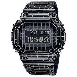 Sport Men's Square Digital Quartz 5000 Watch Full Featured Waterproof World Time LED Auto Hand Raising Light GM Oak Series