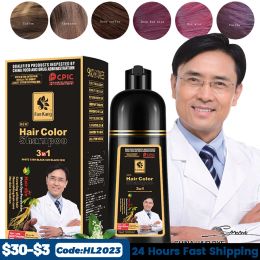 Tools 500ml Natural Argan Oil Essence Instant Hair Dye Shampoo Instant Hair Colour Cream Cover Permanent Hair Colouring Shampoo Women