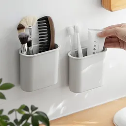 Hooks Toothbrush Shelf Toilet Bathroom Suction Wall Hanging Comb Toothpaste Storage Box Adhesive Holder Organiser