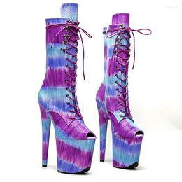 Dance Shoes Leecabe 20CM/8Inch PU Upper Open Toe Women's Platform Disco Party High Heels Pole Boot