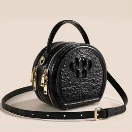 Shoulder Bags 2024 Women High Quality Genuine Leather Handbags Fashion Round Bag Real Cowhide Women's