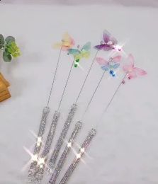 usd3.45/pc bling pet cat kitten toys cat teasers sticks fishing rod butterflies 20pcs/lot 240315