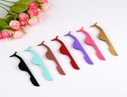 Top False Eyelash Curler Tweezers Fake Eye Lash Applicator Extension Nipper Auxiliary Clip Clamp Makeup Tools Whole6765589