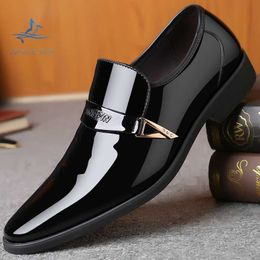 HBP Non-Brand JINGYUAN Wholesale Best Selling Adult Hard Sole Lightweight Leather Shoes Black Casual Business Men