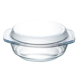Dinnerware Sets Tempered Glass Bowl Clear Barbecue Set Microwaveable With Lid Heating Glassware
