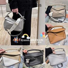 Handbags Loewwes Shoulder Bag Puzzle Small Geometric Full Cowhide Splice Handheld One Diagonal Straddle Wome 0QGS