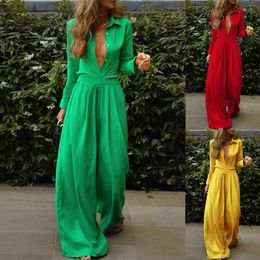 Mode und elegante Frauen im Herbst Winter stilvoller und eleganter fester Farbe lose Bluse und Weitbeinhosen zweiteiliger Set AST68885