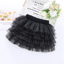 Skirts Women's Sweet Elastic Waist Tulle Layered Ruffles Mesh Above Knee Short Tiered Skirt Star