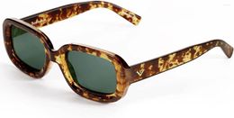 Sonnenbrille LVIOE für Damen 90er Jahre schmaler rechteckiger Rahmen polarisiert UV-Schutz Retro-Stil elegantes Design Schirm LS2140