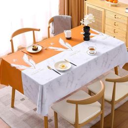 Table Cloth Waterproof Oil Resistant Wash Free And Scald PVC Rectangular Tablecloth For Dining Coffee