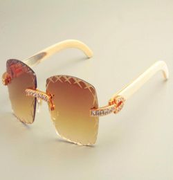 new transport engraving lens 83001771 sunglassesfashion large diamond sunshade mirrorpure natural white horns mirror legs 7212689