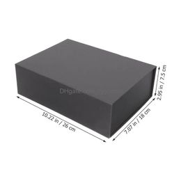 Gift Wrap Magnetic Box Boxes Packaging Cardboard Decorative Keepsake Folding Gifts Closure Lid Bridesmaid Proposal Black Foldable Drop Dhlpl