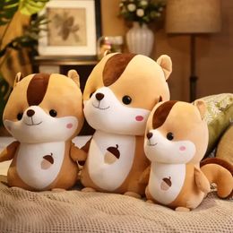 Squirrel shaped Plush Doll Toy Cute Throw Pillow Kawaii Stuffed Doll Toy Children's Birthday Christmas Gift