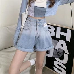 Women's Shorts Jeans Wide High Waist Short Pants For Woman To Wear Graphic Denim Boxer Trend 2024 Clothing Y2k Harajuku XL