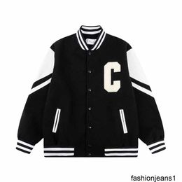 Verified Correct Version 23 Luxury Fashion Brand New Towel Embroidered Big C Baseball Suit Colour Block Coat AutumnWinter High Edition for Men and Women {category}