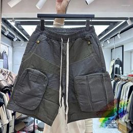 Men's Shorts Heavy Weight Multi Pocket Workwear Cargo Men Women High Quality Drawstring Patchwork Oversize Breeches