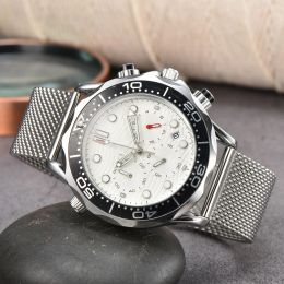 2022 Luxury men with 300 ripple series 6-pin multi-functional running second quartz glow-in-the-dark waterproof mesh belt watch3060