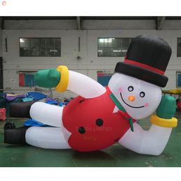 Outdoor Activities Lying Snowman Inflatable Decorations Xmas Season Outdoor Yard Decoration Inflatable Snowman Cartoon Model 001