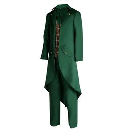 Costume Theme Men's Steampunk Vintage Tail Jacket Gothic Victorian Frock Uniform Green Medieval Clothing Tailcoat coat