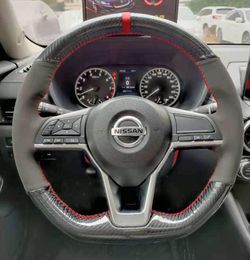 Nissan rogue 20172021 Nissan altima 20192021 new carbon Fibre and black suede steering wheel hand sewing sleeve5435423