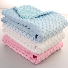 Blankets Swadde Blanket Baby Thermal Soft Fleece Born Solid Bedding Set Quilt Candy Colour Sleeping Bed Supplies