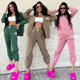 brand tracksuit for Women's Two Piece Pants Tracksuits Casual Fashion girls printed Two-piece Jogger Set jacket pant Ladies Tracksuit Sweat Suits