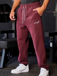 Fashion Mens Clothing Drawstring Casual Pants Gym Running Training Trousers Joggers Sweatpants Men Sports Fitness Cotton Pants 240315