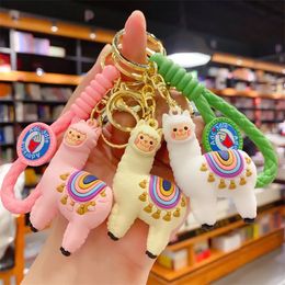 2024 Creative Cartoon Alpaca Keychain Llama Key Chain Women Bag Pendant Accessories Cute Epoxy Alpaca Keychains Trinket Gifts