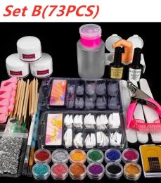 Guns Acrylic Nail Art Kit Manicure Set 12 Colours Nail Glitter Powder Decoration Acrylic Pen Brush Nail Art Tool Kit for Beginners